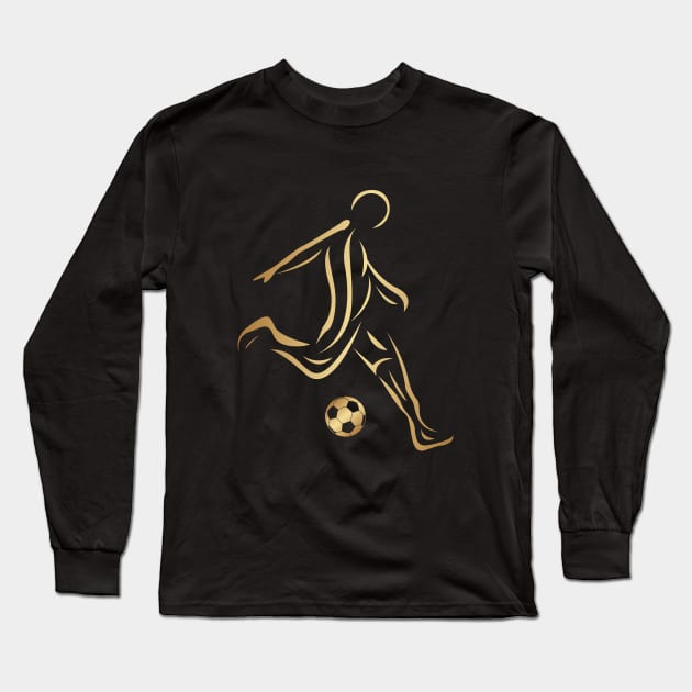 Abstract Golden Soccer Football Long Sleeve T-Shirt by SNstore